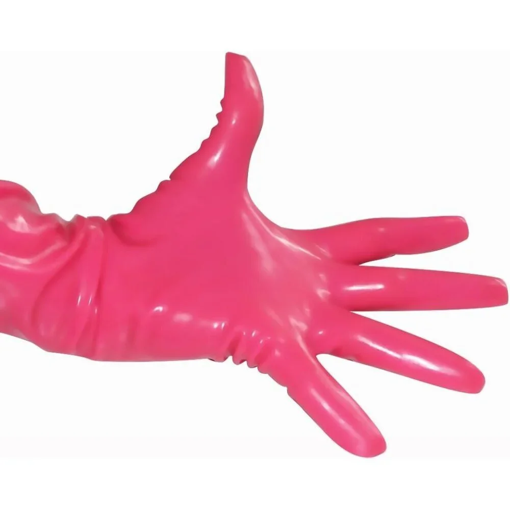 Latex Rubber Black Long Gloves Plus Size Club Outfit Accessory Women